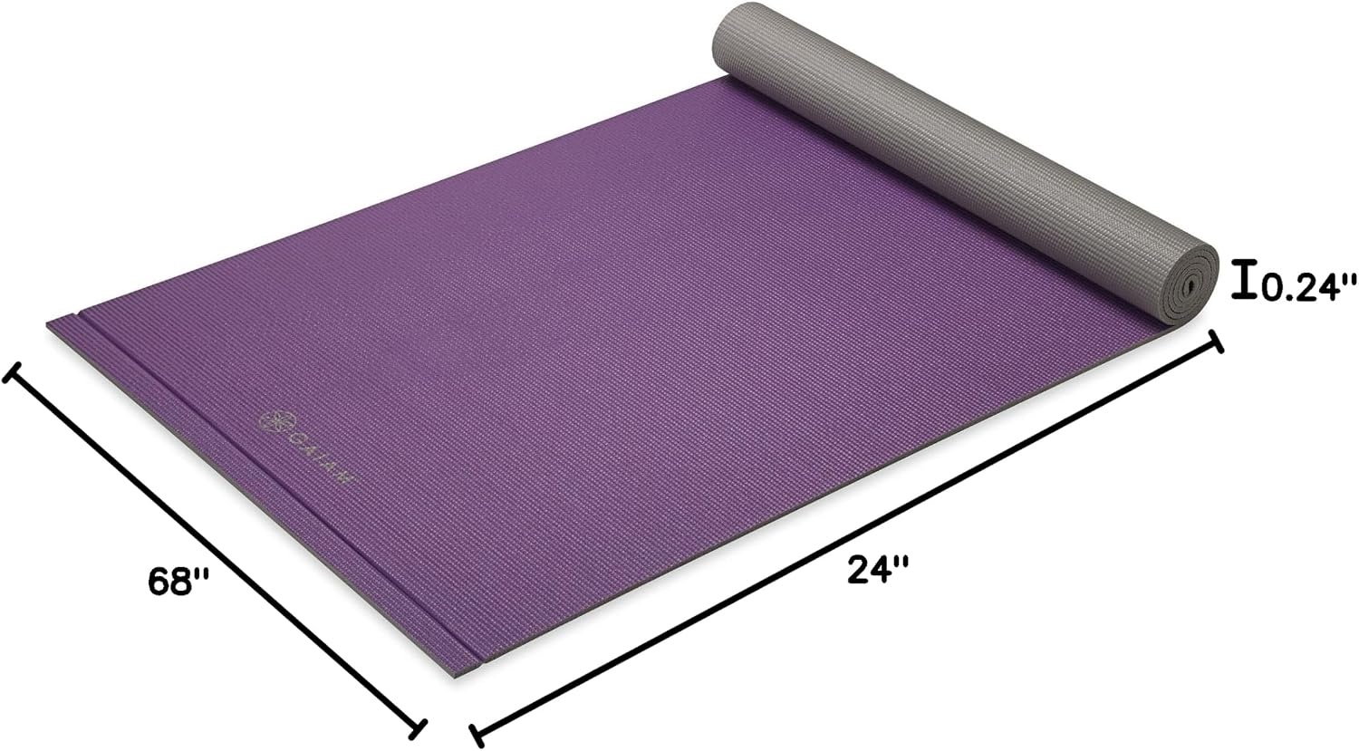 image:imageGaiam Yoga Mat  Easy Roll Exercise amp Fitness Mat Perforated Easy Rollup Edge for All Types of Yoga Pilates amp Floor Exercises 68 x 24 x Thick