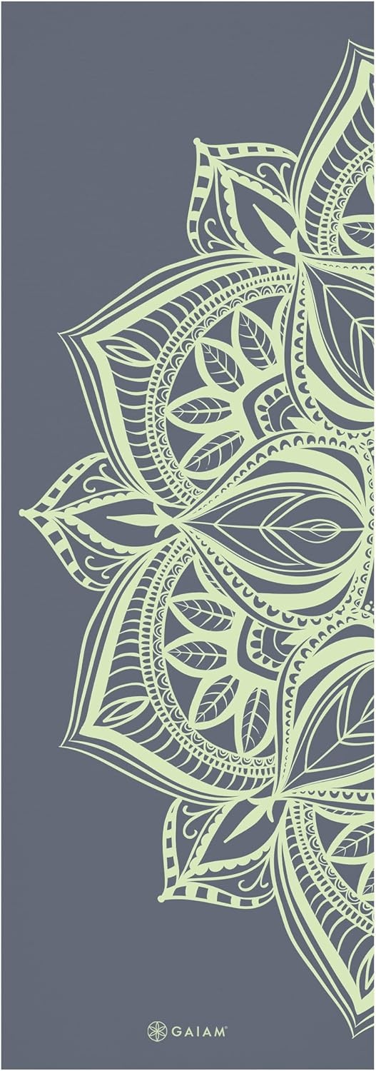 image:imageGaiam Yoga Mat  Premium 5mm Print Thick Non Slip Exercise amp Fitness Mat for All Types of Yoga Pilates amp Floor Workouts 68 x 24 x 5mm  Printed Design  Sticky NonSlip Surface  5mm Cushioning  Yoga Pilates amp Floor Workouts  68x24Cool Mint Point