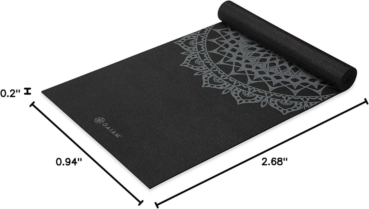 image:imageGaiam Yoga Mat  Premium 5mm Print Thick Non Slip Exercise amp Fitness Mat for All Types of Yoga Pilates amp Floor Workouts 68 x 24 x 5mm  Printed Design  Sticky NonSlip Surface  5mm Cushioning  Yoga Pilates amp Floor Workouts  68x24Black Marrakesh