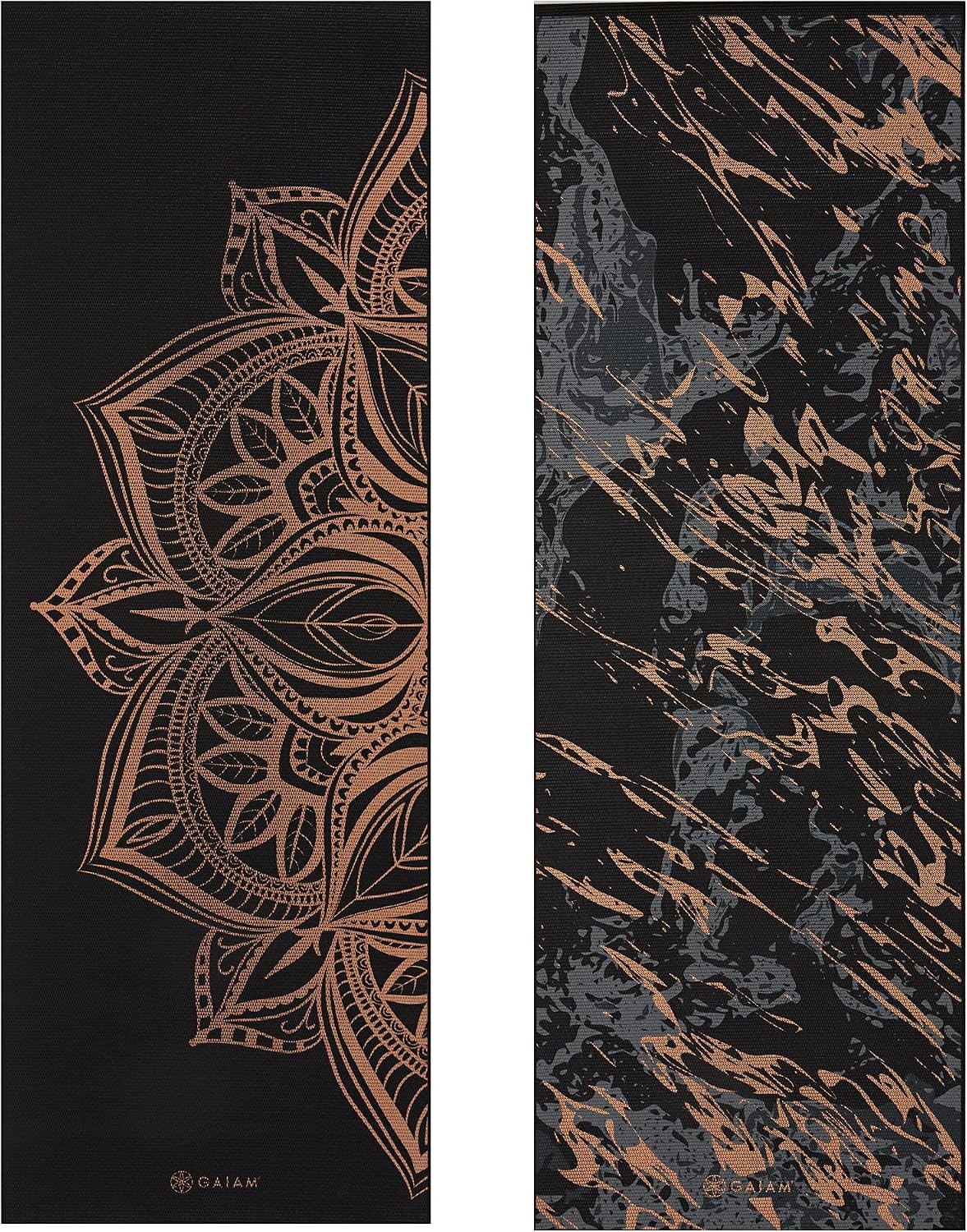 image:imageGaiam Yoga Mat  Premium 6mm Print Reversible Extra Thick Non Slip Exercise amp Fitness Mat for All Types of Yoga Pilates amp Floor Workouts 68 x 24 x 6mm ThickMarbled Bronze Medallion