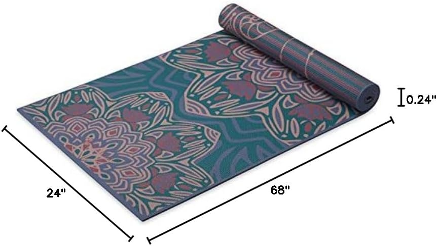 image:imageGaiam Yoga Mat  Premium 6mm Print Reversible Extra Thick Non Slip Exercise amp Fitness Mat for All Types of Yoga Pilates amp Floor Workouts 68 x 24 x 6mm ThickJade Salutation