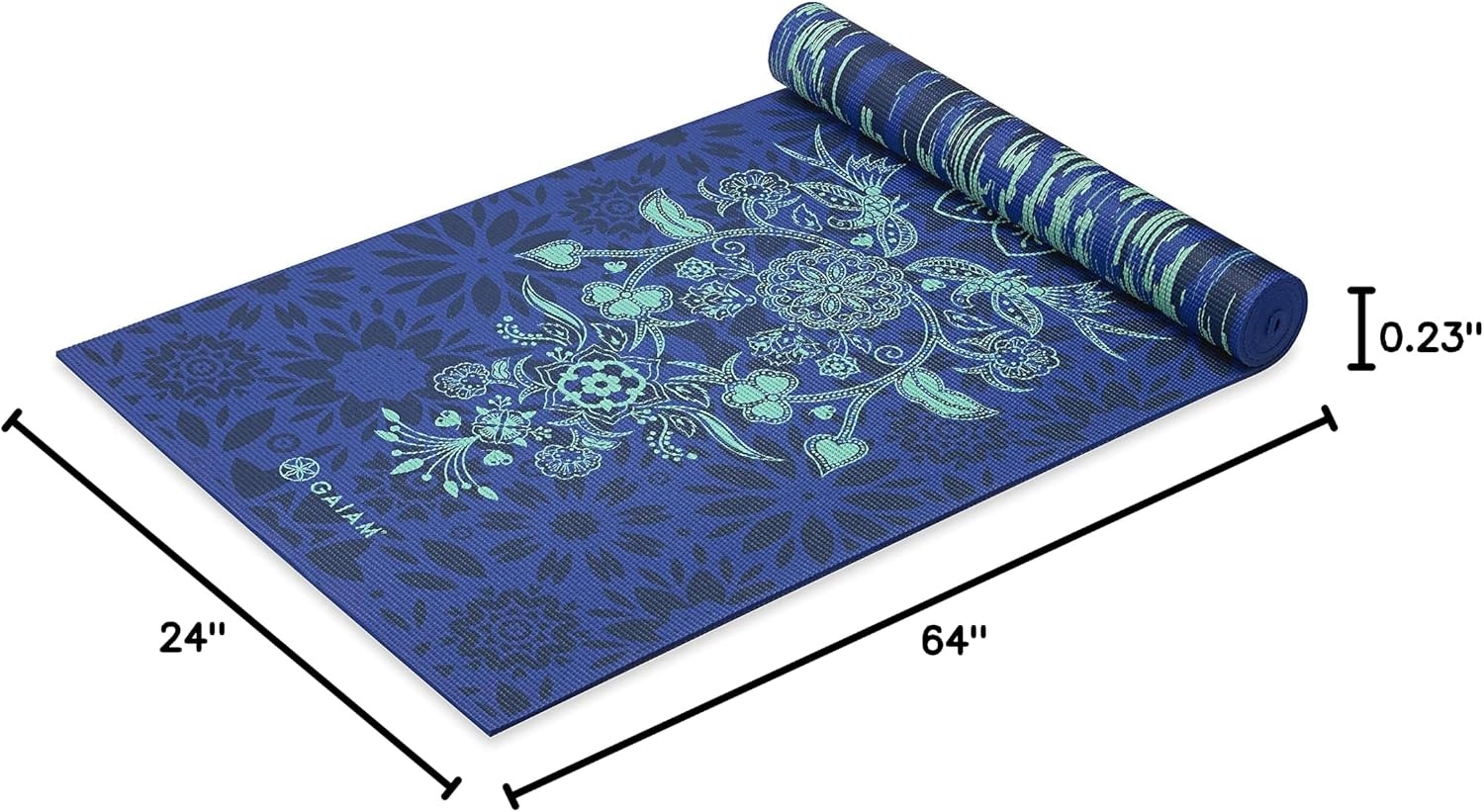 image:imageGaiam Yoga Mat  Premium 6mm Print Reversible Extra Thick Non Slip Exercise amp Fitness Mat for All Types of Yoga Pilates amp Floor Workouts 68 x 24 x 6mm ThickDivine Impressionist