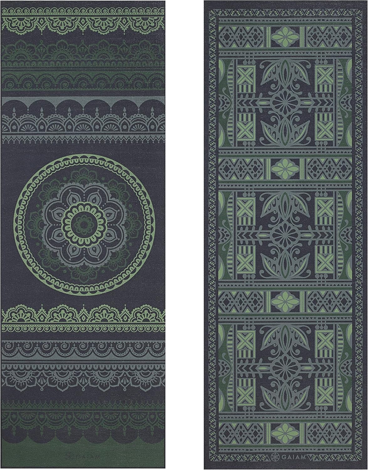 image:imageGaiam Yoga Mat  Premium 6mm Print Reversible Extra Thick Non Slip Exercise amp Fitness Mat for All Types of Yoga Pilates amp Floor Workouts 68 x 24 x 6mm ThickBoho Folk
