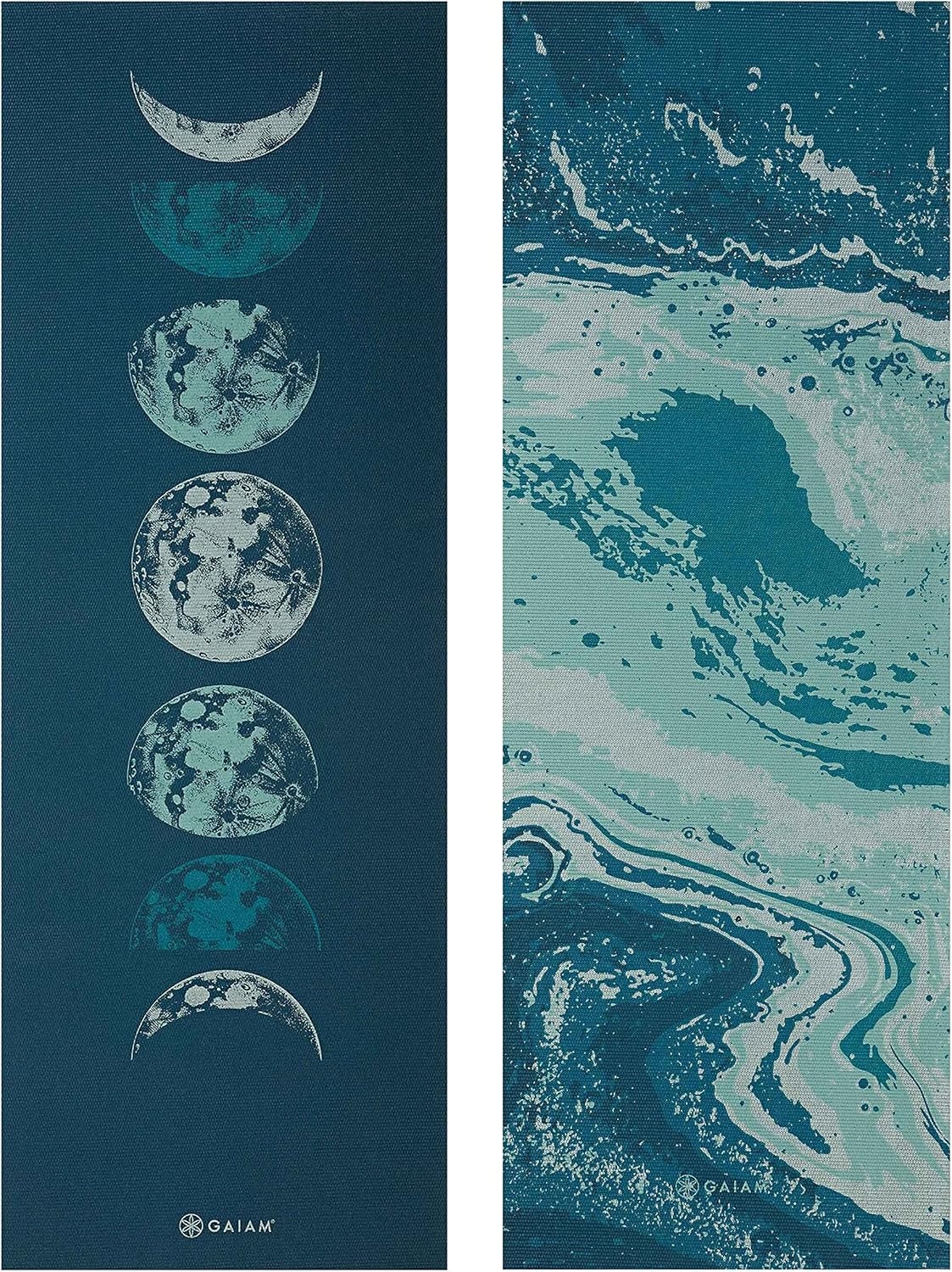 image:imageGaiam Yoga Mat  Premium 6mm Print Reversible Extra Thick Non Slip Exercise amp Fitness Mat for All Types of Yoga Pilates amp Floor Workouts 68 x 24 x 6mm ThickLunar Wave