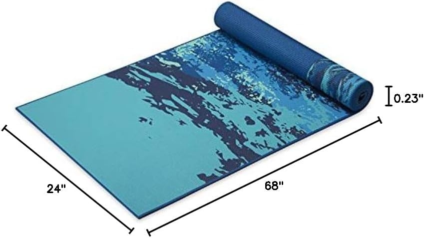 image:imageGaiam Yoga Mat  Premium 6mm Print Reversible Extra Thick Non Slip Exercise amp Fitness Mat for All Types of Yoga Pilates amp Floor Workouts 68 x 24 x 6mm ThickPeaceful Waters