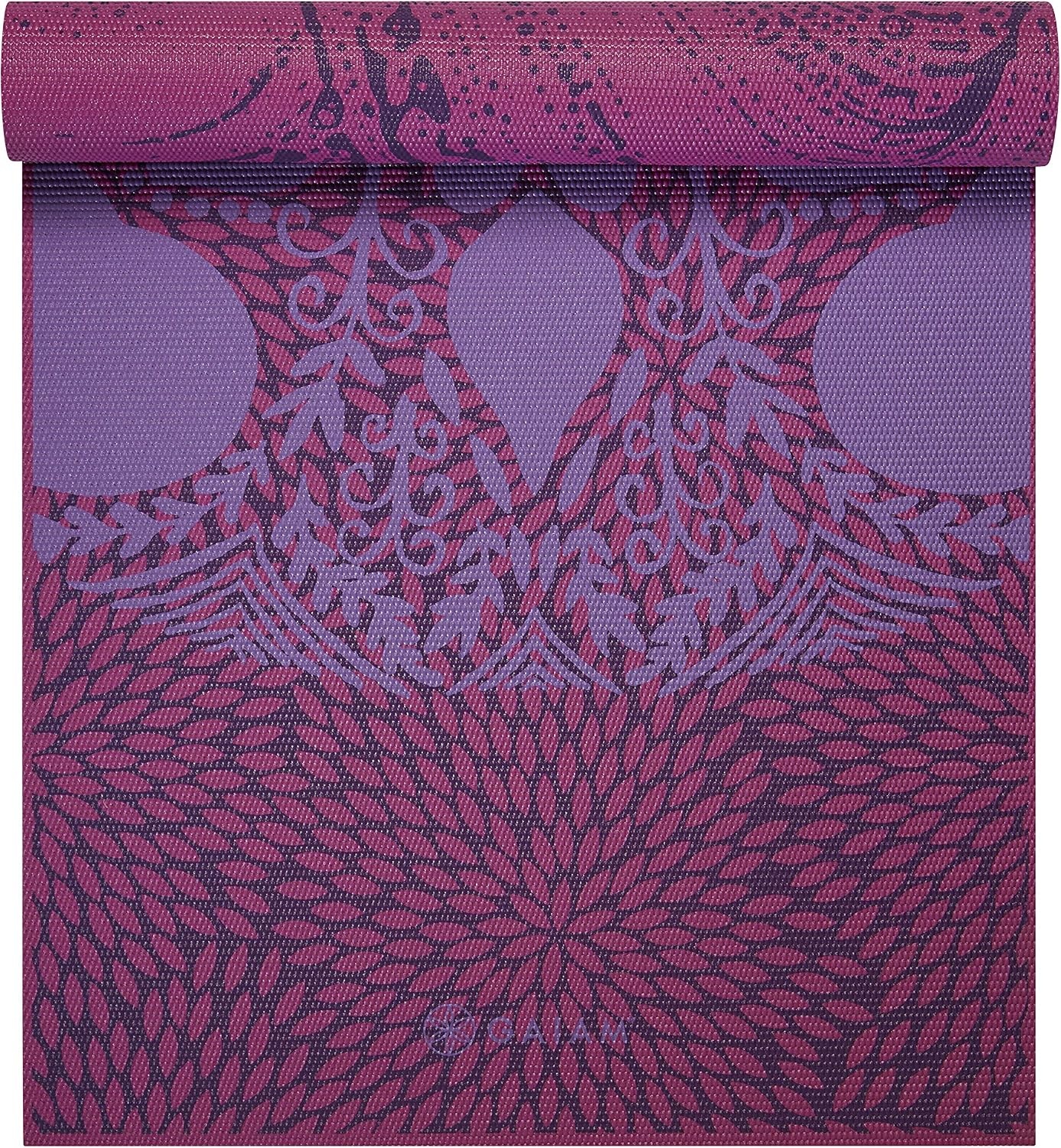 image:imageGaiam Yoga Mat  Premium 6mm Print Reversible Extra Thick Non Slip Exercise amp Fitness Mat for All Types of Yoga Pilates amp Floor Workouts 68 x 24 x 6mm ThickLilac Aurora