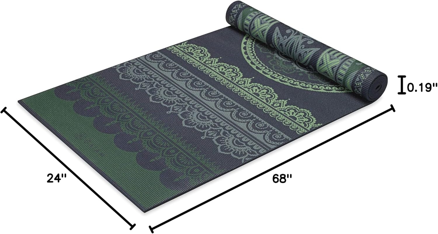 image:imageGaiam Yoga Mat  Premium 6mm Print Reversible Extra Thick Non Slip Exercise amp Fitness Mat for All Types of Yoga Pilates amp Floor Workouts 68 x 24 x 6mm ThickBoho Folk