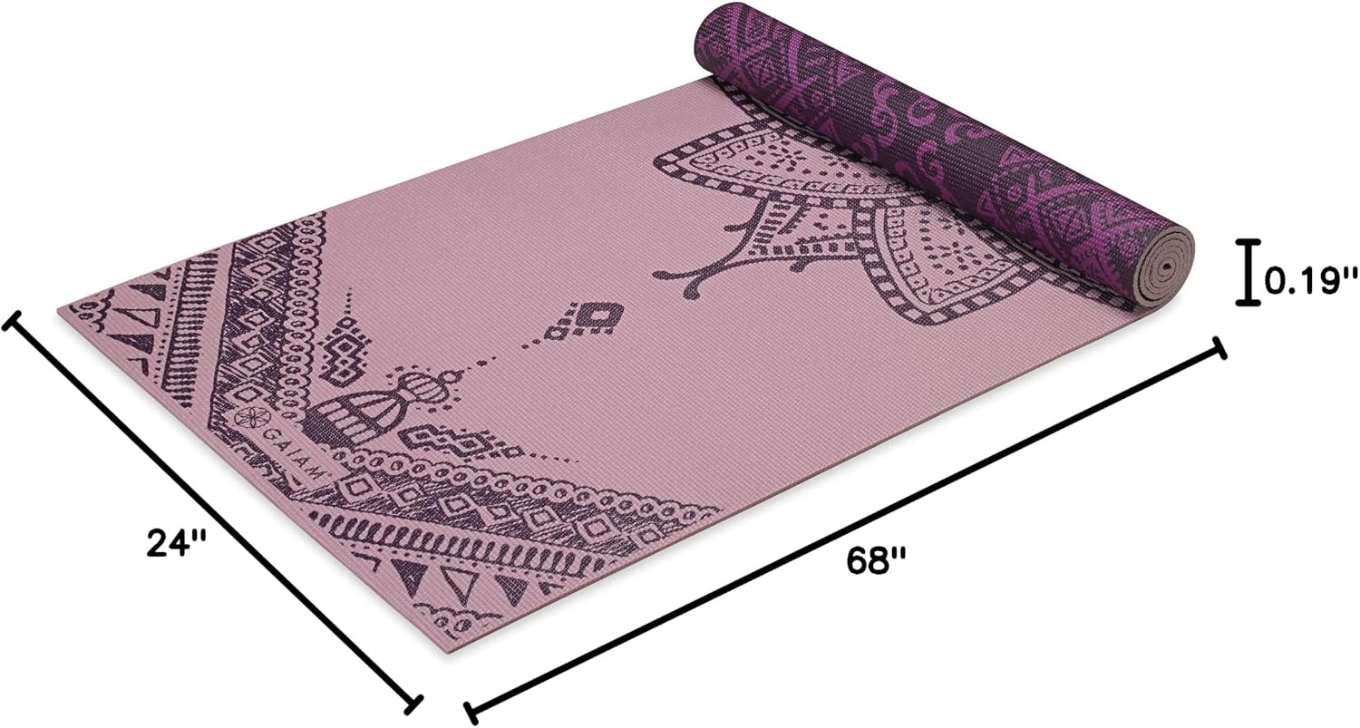 image:imageGaiam Yoga Mat  Premium 6mm Print Reversible Extra Thick Non Slip Exercise amp Fitness Mat for All Types of Yoga Pilates amp Floor Workouts 68 x 24 x 6mm ThickInner Peace Lotus