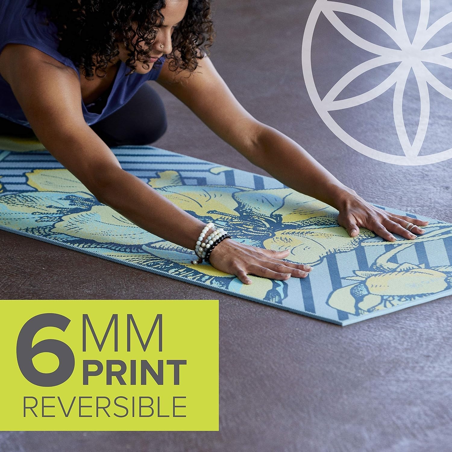 image:imageGaiam Yoga Mat  Premium 6mm Print Reversible Extra Thick Non Slip Exercise amp Fitness Mat for All Types of Yoga Pilates amp Floor Workouts 68 x 24 x 6mm ThickPurple Lotus