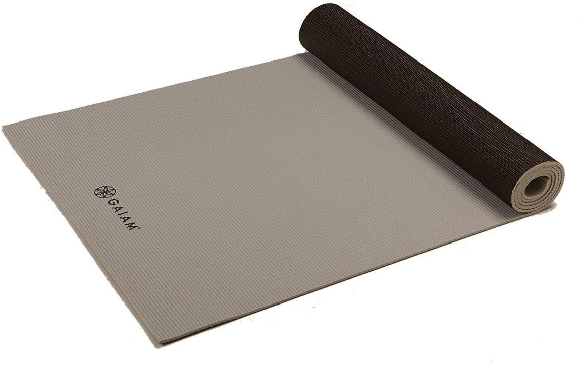 image:imageGaiam Yoga Mat Solid Color NonSlip 6mm  DualColor Reversible  Sticky NonSlip Surface  68L x 24W  Yoga Pilates amp Floor WorkoutsGranite Storm