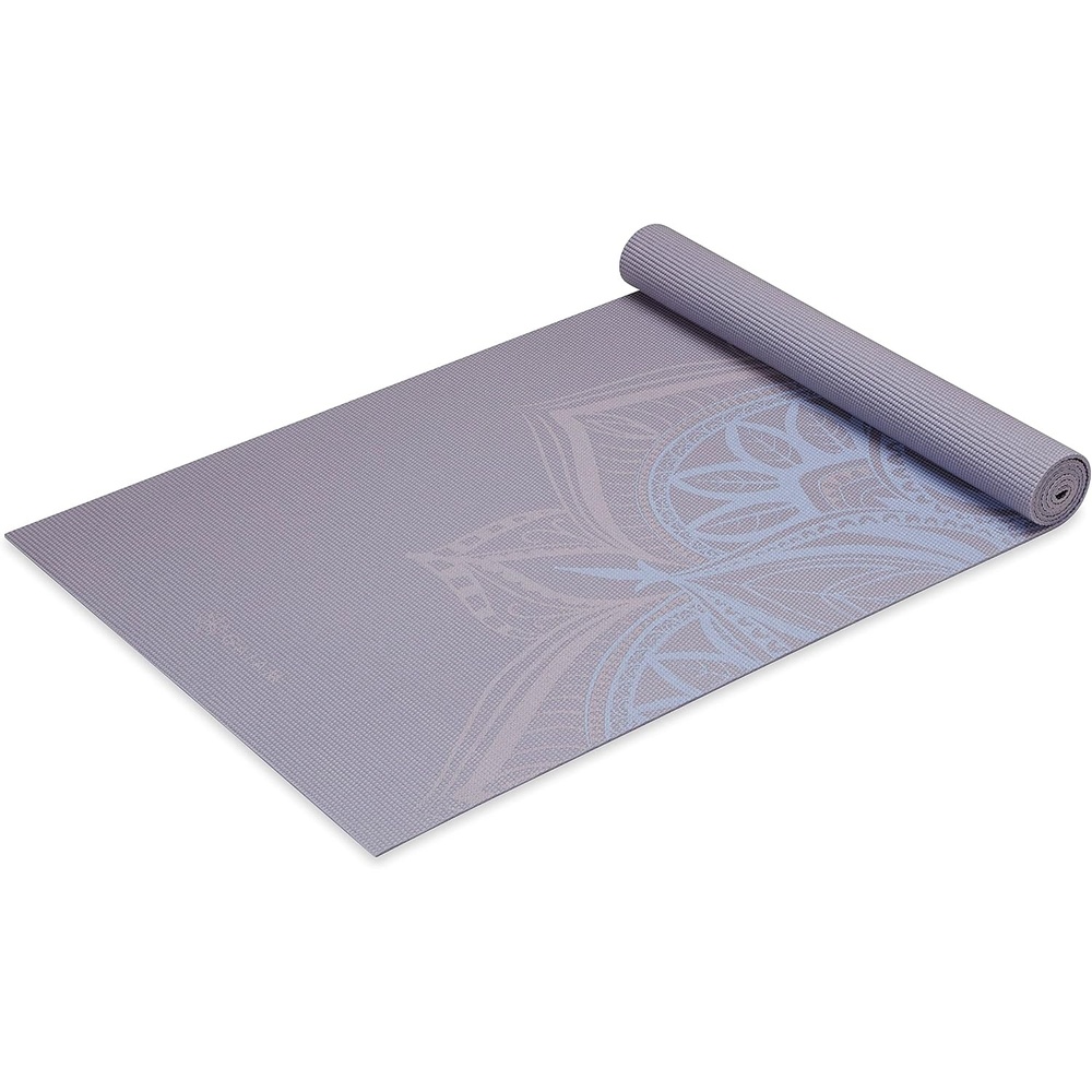 image:imageGaiam Yoga Mat  Premium 5mm Print Thick Non Slip Exercise amp Fitness Mat for All Types of Yoga Pilates amp Floor Workouts 68 x 24 x 5mm  Printed Design  Sticky NonSlip Surface  5mm Cushioning  Yoga Pilates amp Floor Workouts  68x24Dusty Purple Point