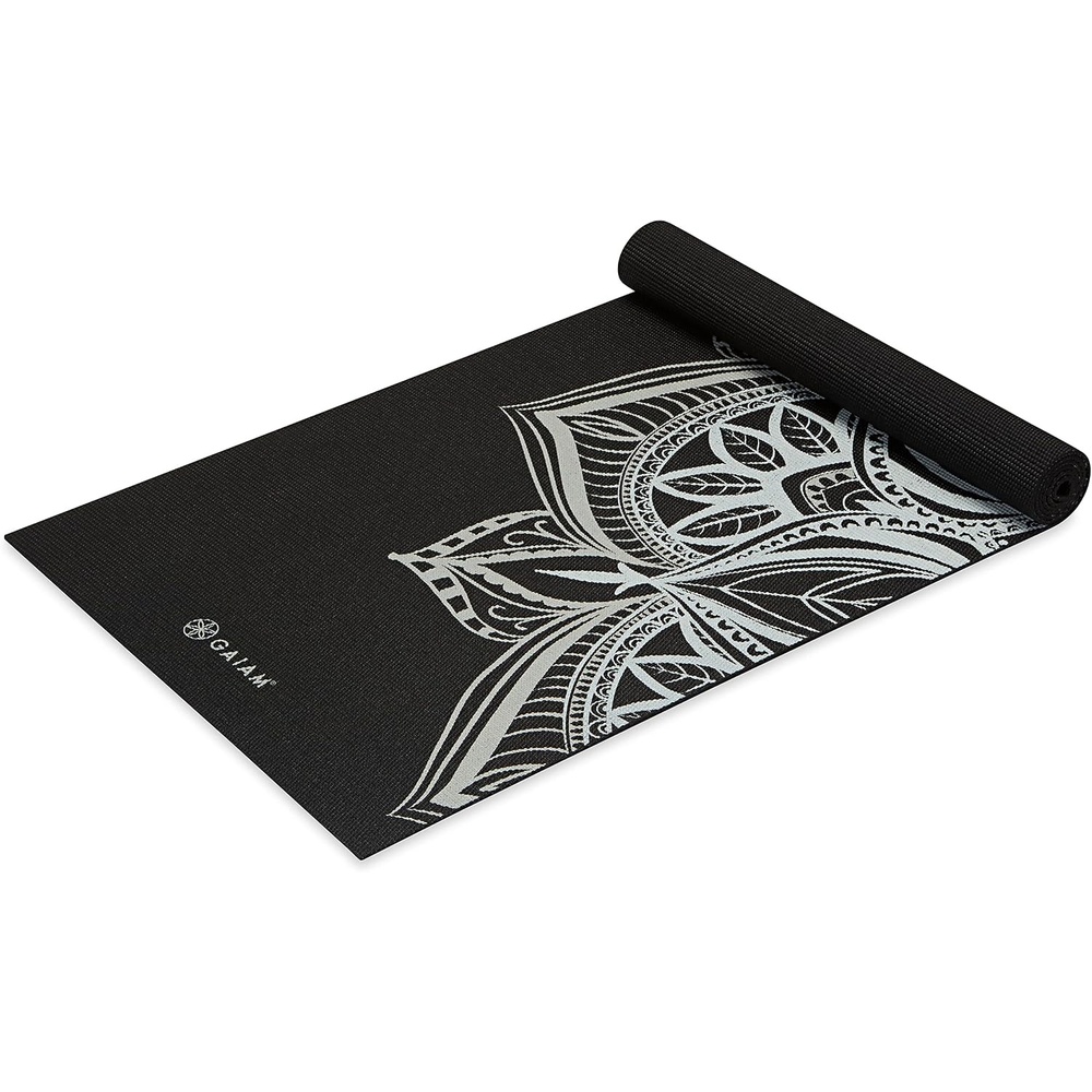 image:imageGaiam Yoga Mat  Premium 5mm Print Thick Non Slip Exercise amp Fitness Mat for All Types of Yoga Pilates amp Floor Workouts 68 x 24 x 5mm  Printed Design  Sticky NonSlip Surface  5mm Cushioning  Yoga Pilates amp Floor Workouts  68x24Midnight Point