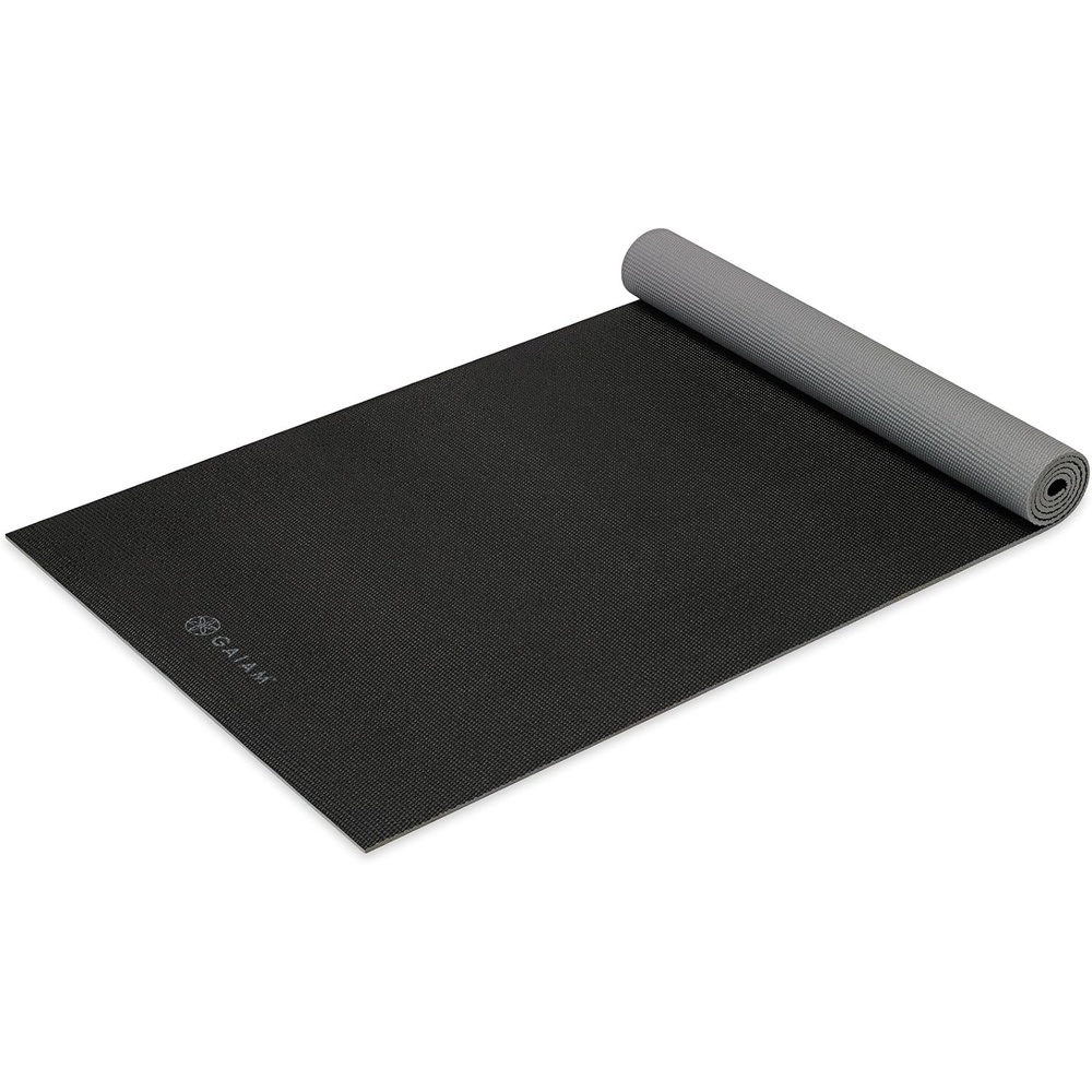 image:imageGaiam Yoga Mat Solid Color NonSlip 6mm  DualColor Reversible  Sticky NonSlip Surface  68L x 24W  Yoga Pilates amp Floor WorkoutsGranite Storm