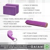 image:imageGaiam Essentials Yoga Mat Set for Beginners  Kit Includes Premium Yoga Mat 72Long x 24W x 6mm Thick with Yoga Mat Carrier Sling Yoga Block 2 Pack 6ft Yoga Strap Hot Yoga Towel