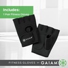 image:imageGaiam Fitness Fingerless Gloves for Weight Training BlackBlack Padded Palm Breathable Mesh Adjustable Velcro Fit amp Comfort Grip for Weight Lifting Workout Gloves for Men amp WomenSmallMedium