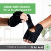 image:imageGaiam Fitness Fingerless Gloves for Weight Training BlackBlack Padded Palm Breathable Mesh Adjustable Velcro Fit amp Comfort Grip for Weight Lifting Workout Gloves for Men amp WomenMediumLarge