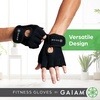 image:imageGaiam Fitness Fingerless Gloves for Weight Training BlackBlack Padded Palm Breathable Mesh Adjustable Velcro Fit amp Comfort Grip for Weight Lifting Workout Gloves for Men amp WomenSmallMedium