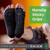 image:imageGaiam Grippy Studio Yoga Socks NonSlip OpenToe One Size  Toeless Design  Silicone Dot Grip  Yoga Pilates amp Barre  TravelReady  Fits Womens Shoe 510Black
