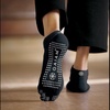 image:imageGaiam Grippy Studio Yoga Socks NonSlip OpenToe One Size  Toeless Design  Silicone Dot Grip  Yoga Pilates amp Barre  TravelReady  Fits Womens Shoe 510BlackGrey