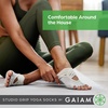 image:imageGaiam Grippy Studio Yoga Socks NonSlip OpenToe One Size  Toeless Design  Silicone Dot Grip  Yoga Pilates amp Barre  TravelReady  Fits Womens Shoe 510Grey