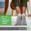 image:imageGaiam Grippy Studio Yoga Socks NonSlip OpenToe One Size  Toeless Design  Silicone Dot Grip  Yoga Pilates amp Barre  TravelReady  Fits Womens Shoe 510Grey