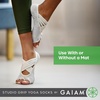 image:imageGaiam Grippy Studio Yoga Socks NonSlip OpenToe One Size  Toeless Design  Silicone Dot Grip  Yoga Pilates amp Barre  TravelReady  Fits Womens Shoe 510Grey