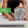 image:imageGaiam Grippy Studio Yoga Socks NonSlip OpenToe One Size  Toeless Design  Silicone Dot Grip  Yoga Pilates amp Barre  TravelReady  Fits Womens Shoe 510Grey