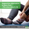 image:imageGaiam Grippy Studio Yoga Socks NonSlip OpenToe One Size  Toeless Design  Silicone Dot Grip  Yoga Pilates amp Barre  TravelReady  Fits Womens Shoe 510MidnightBlackGrey