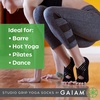 image:imageGaiam Grippy Studio Yoga Socks NonSlip OpenToe One Size  Toeless Design  Silicone Dot Grip  Yoga Pilates amp Barre  TravelReady  Fits Womens Shoe 510Negro