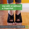 image:imageGaiam Grippy Studio Yoga Socks NonSlip OpenToe One Size  Toeless Design  Silicone Dot Grip  Yoga Pilates amp Barre  TravelReady  Fits Womens Shoe 510Negro