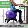 image:imageGaiam Kids Balance Ball Chair Active Seating Metal Frame BlueGreen  52cm AntiBurst Stability Ball  Core Engagement While Sitting  Pump Included  Home amp Office Desk Use  Active SeatingPurple
