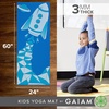 image:imageGaiam Kids Printed Yoga Mat NonToxic Fun Design 3mm  Ages 58  Textured NonSlip Surface  6PFree PVC  60L x 24W  Downloadable Kids Yoga ClassBlue Rocket