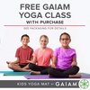 image:imageGaiam Kids Printed Yoga Mat NonToxic Fun Design 3mm  Ages 58  Textured NonSlip Surface  6PFree PVC  60L x 24W  Downloadable Kids Yoga ClassBlue Rocket