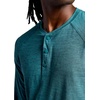 image:imageGaiam Mens Long Sleeve Henley Shirt Standard Fit Stretch Midweight MaterialDeep Teal Heather  Commuter