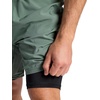 image:imageGaiam Mens Upside 7 Short with Liner Standard Fit Stretch Lightweight Material MoistureWickingDuck Green
