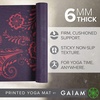 image:imageGaiam Premium Yoga Mat 6mm Thick Print Mat  Premium 6mm thick cushioning for joint support Nonslip print design for yoga Pilates amp floor workoutsAubergine Swirl