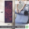 image:imageGaiam Premium Yoga Mat 6mm Thick Print Mat  Premium 6mm thick cushioning for joint support Nonslip print design for yoga Pilates amp floor workoutsAubergine Swirl