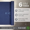 image:imageGaiam Premium Yoga Mat 6mm Thick Print Mat  Premium 6mm thick cushioning for joint support Nonslip print design for yoga Pilates amp floor workoutsCelestial Blue