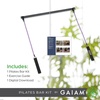 image:imageGaiam Restore Pilates Bar Reformer Kit  Home Fitness Equipment for Total Body Workout  Includes Bar Two 30Inch Resistance Band Cords with Attached Foot Strap Loops  Exercise Guide Included  Pilates Bar with Resistance Cords  Home ReformerStyle Workouts  Core Arms amp FullBody Training  Adjustable