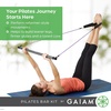 image:imageGaiam Restore Pilates Bar Reformer Kit  Home Fitness Equipment for Total Body Workout  Includes Bar Two 30Inch Resistance Band Cords with Attached Foot Strap Loops  Exercise Guide Included  Pilates Bar with Resistance Cords  Home ReformerStyle Workouts  Core Arms amp FullBody Training  Adjustable