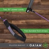 image:imageGaiam Restore Pilates Bar Reformer Kit  Home Fitness Equipment for Total Body Workout  Includes Bar Two 30Inch Resistance Band Cords with Attached Foot Strap Loops  Exercise Guide Included  Pilates Bar with Resistance Cords  Home ReformerStyle Workouts  Core Arms amp FullBody Training  Adjustable