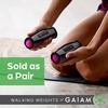 image:imageGaiam Soft Walking Hand Weights with Strap 4lb Set Women Men  Ergonomic Hand Strap  Soft Shell  Walking Running amp Aerobics  2 x 2lb Weights  LowImpact TrainingPurple