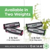 image:imageGaiam Soft Walking Hand Weights with Strap 4lb Set Women Men  Ergonomic Hand Strap  Soft Shell  Walking Running amp Aerobics  2 x 2lb Weights  LowImpact TrainingPurple