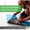 image:imageGaiam StayPut Yoga Mat Towel NonSlip Corner Pockets  Corner Pocket Anchors  Microfiber NonSlip  QuickDry  Hot Yoga Bikram amp Pilates  MatSizedPurple