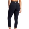 image:imageGaiam Womens Om HighRise Pocket Capri Pant Slim Cropped Fit 22 Inseam MoistureWickingBlack Tap Shoe