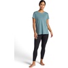 image:imageGaiam Womens Restore Rib Mix TShirt Relaxed Fit Lightweight Heathered Material HighLow HemGoblin Blue
