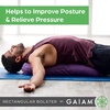 image:imageGaiam Yoga Bolster Pillow Supportive Cushion for Restorative Yoga  Firm cottonfilled bolster supports stretching amp restorative poses Carry handle washable cover yoga propBlack