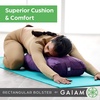 image:imageGaiam Yoga Bolster Pillow Supportive Cushion for Restorative Yoga  Firm cottonfilled bolster supports stretching amp restorative poses Carry handle washable cover yoga propPurple