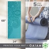 image:imageGaiam Yoga Mat  Premium 5mm Print Thick Non Slip Exercise amp Fitness Mat for All Types of Yoga Pilates amp Floor Workouts 68 x 24 x 5mm  Printed Design  Sticky NonSlip Surface  5mm Cushioning  Yoga Pilates amp Floor Workouts  68x24Paisley Frost