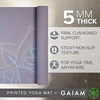 image:imageGaiam Yoga Mat  Premium 5mm Print Thick Non Slip Exercise amp Fitness Mat for All Types of Yoga Pilates amp Floor Workouts 68 x 24 x 5mm  Printed Design  Sticky NonSlip Surface  5mm Cushioning  Yoga Pilates amp Floor Workouts  68x24Dusty Purple Point